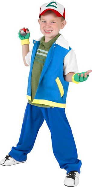 Childs Classic Pokemon Ash Boys Halloween Costume Md  