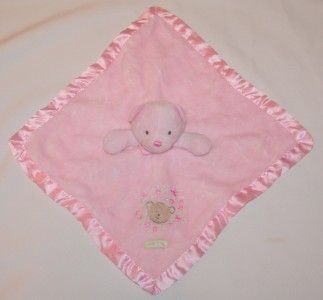 SMALL WONDERS Pink Soft Satin Teddy Bear Lovey Security Blanket Little 