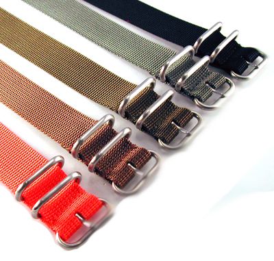 22mm SAND 3 RING BALLISTIC NYLON NATO WATCHBAND  