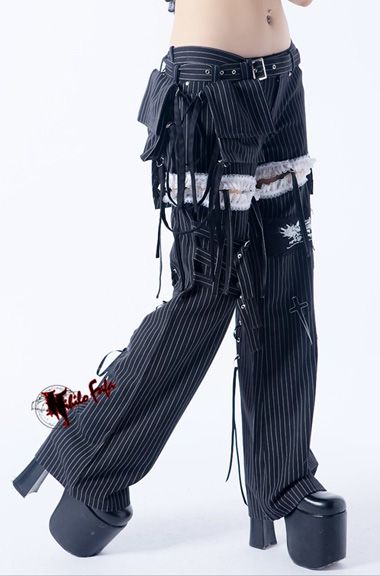 New girls Goth PUNK visual kei Rock belt trousers pants  