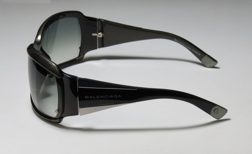 NEW BALENCIAGA 0013 BLACK/GRAY FRAME GREEN LENSES SUNGLASSES WOMENS 