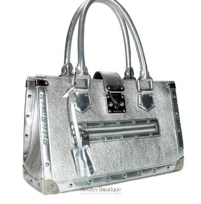 Authentic LOUIS VUITTON Silver Suhali Leather Le Fabuleux Bag  EUC, $ 