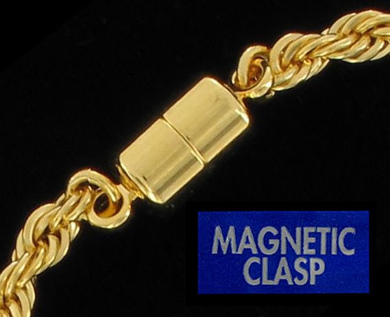 New Gold French Rope Chain Magnetic Clasp 7.5 Bracelet  