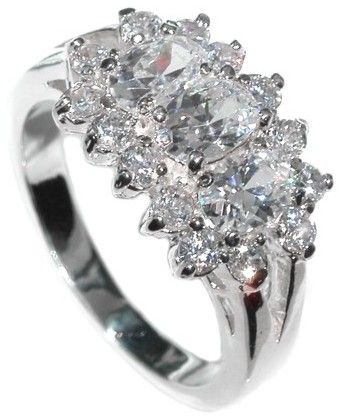 48CTW BRILLIANT CUT THREE STONE   BRIDAL RING size 6  