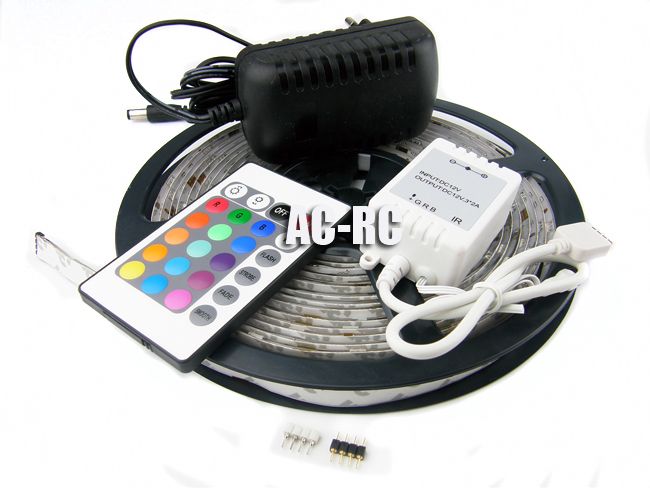 5M 150x 5050 SMD RGB LED Strip + Controller + P.Supply  