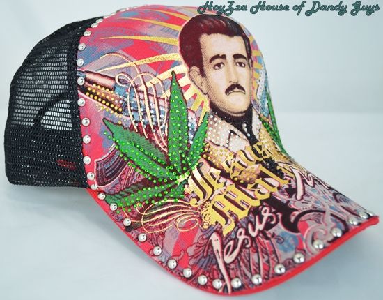 New Jesus Malverde Trucker Hat With Rhinestones Cap ADJ  