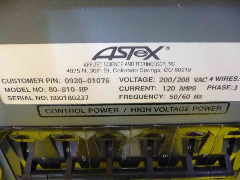 ASTeX Generator Rack 80 S10 HP untested 0920 01076  