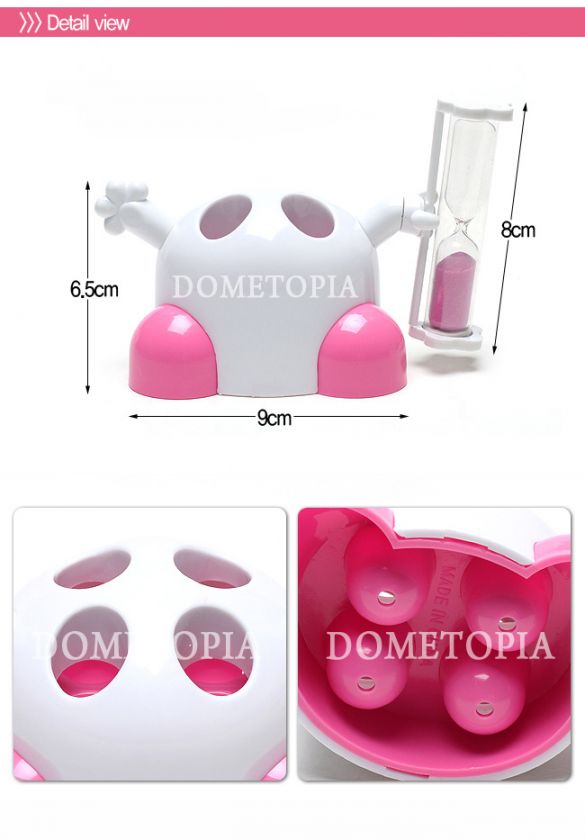 Toothbrush Holder(4 holders, 3 color options) with Sandglass Hourglass 