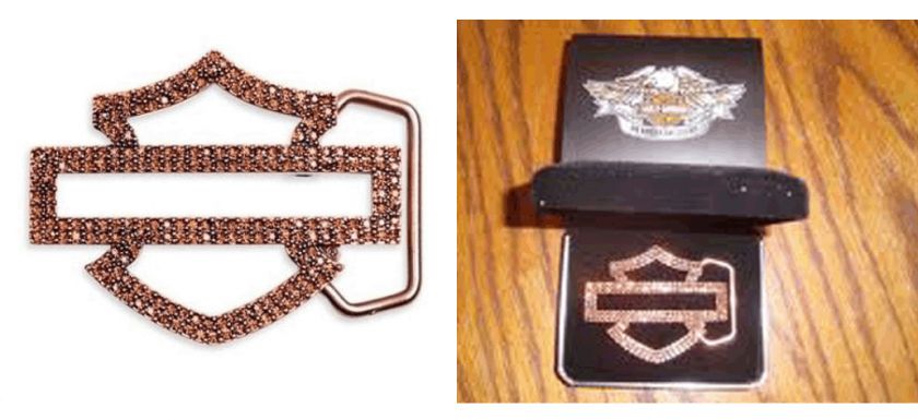 HARLEY DAVIDSON LADIES 105TH Copper Brilliance Sparkle BELT BUCKLE 