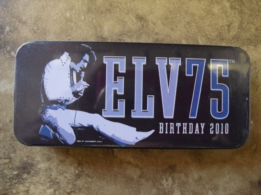   ELVIS PRESLEY SIGNATURE GUITAR PICKS COLLECTOR TIN 12 MEDIUM PICKS T05