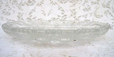 Vintage Round Clear Glass Deviled Egg & Veggie Tray  