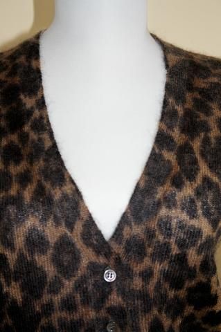 JCrew Mohair Cardigan in Leopard New $110 Camel Leopard S  