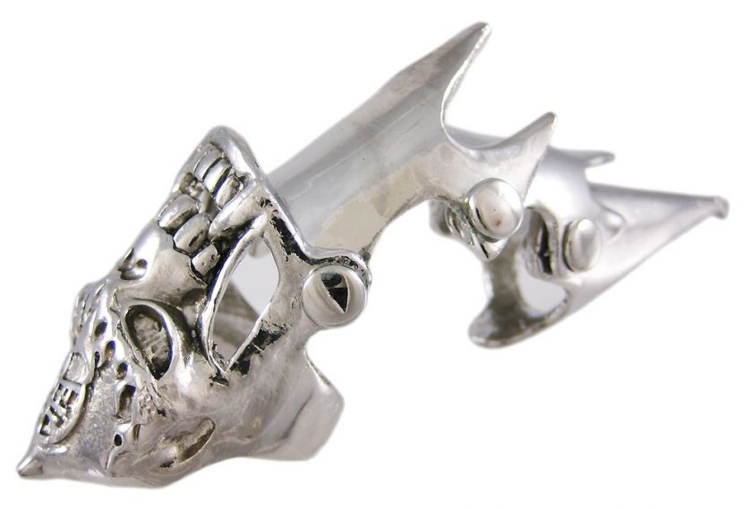 Asian Warrior Skull Full Finger Armor Ring Gothic  