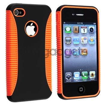 Hybrid Black/Orange Hard/TPU Soft Skin Case Cover+PRIVACY FILTER for 