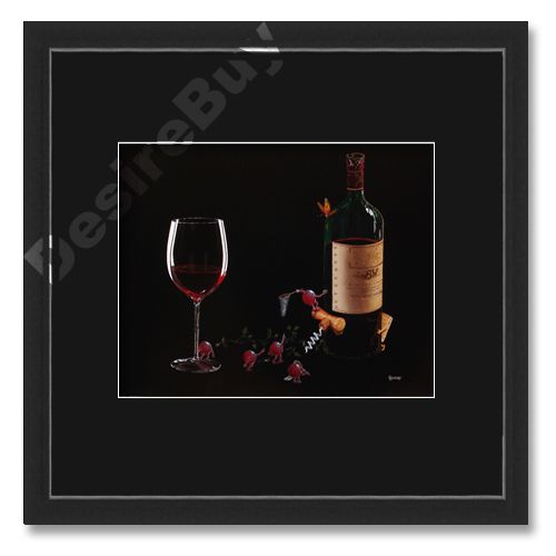 16x16 Michael Godard,Butterfly Wine Mat Black FRAMED  