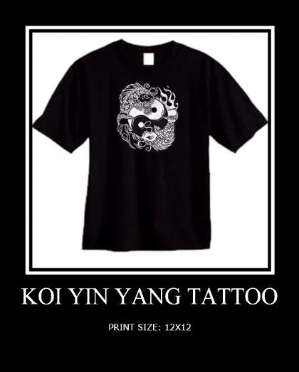 KOI YIN YANG TATTOO   GIFT NOVELTY T SHIRTS ASIAN DO  