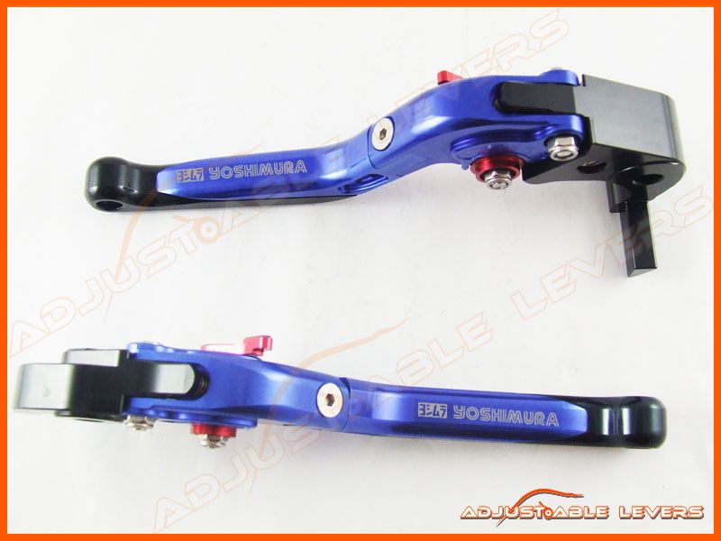 01 04 Suzuki GSXR1000 BL Folding Levers Yoshimura Logo  