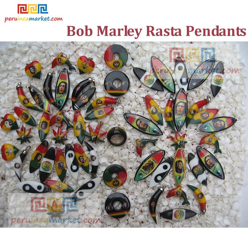 50 rasta pendants lot bob marley rasta jamaica ying yang