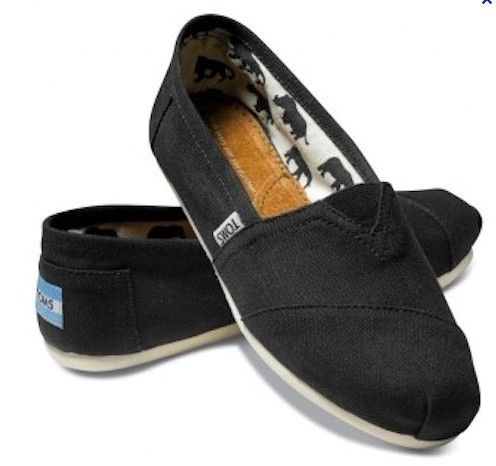 Toms Womens Classic Black Canvas Shoes  