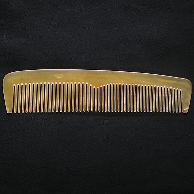 16cm Handmade WIDE Teeth Tibet Yak Horn Carved Comb Y18  