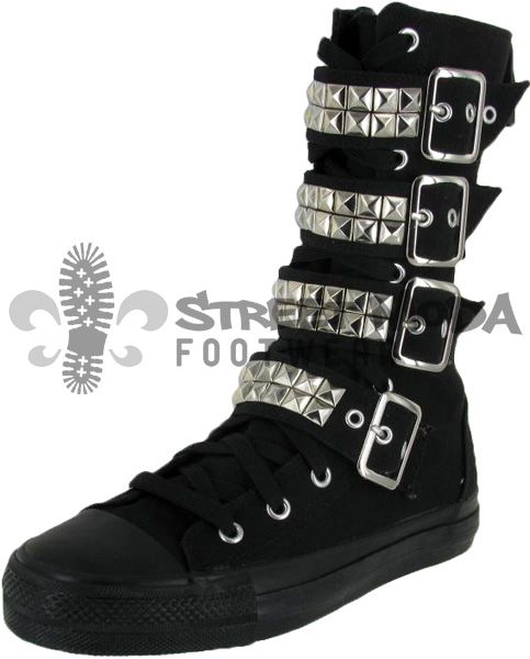 DEMONIA Pleaser Deviant 203 Mens Canvas Boot Shoe Sz (885487006796 