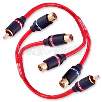 Monster Cable 10 Audio / Video AV 1 Male to 2 Female RCA Y Adapter 