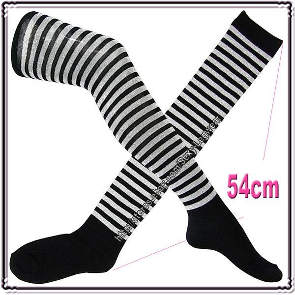 style striped over knee high socks/stockings  