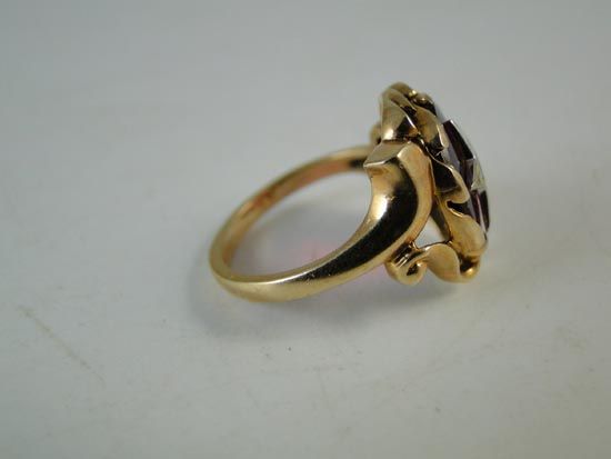 Vintage Order of Eastern Star 10K Yellow Gold Cocktail Ladies Ring 