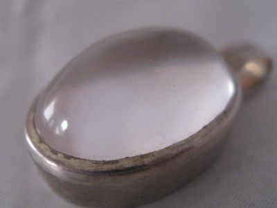 LARGE VINTAGE SILVER & MOONSTONE PENDANT FREE P&P UK  