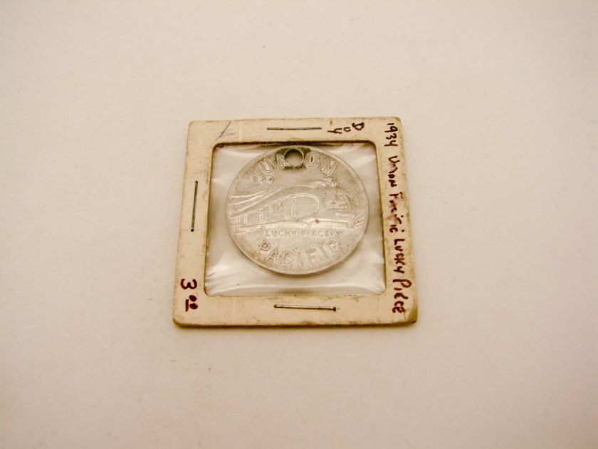 Description Lucky Piece Coin 1934 Union Pacific Aluminum Sample