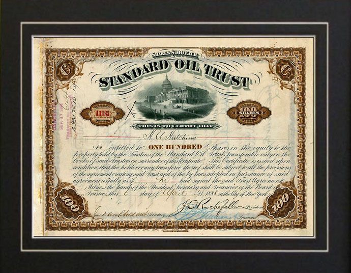 John D Rockefeller Standard Oil Sock Certificate Print  