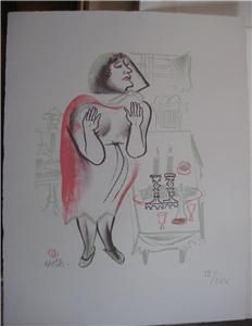 William GROPPER LITHOGRAPH SIGNED WPA JUDAICA SHTETL  