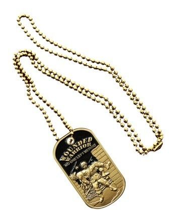 ARMY WOUNDED WARRIOR NO ONE LEFT BEHIND DOG TAG  