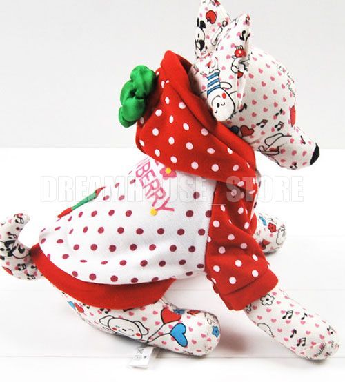 Red Strawberry Dog Halloween Costume Coat Clothes AnySZ  