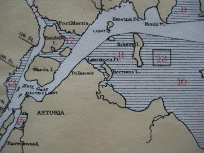 1898 Coast Pilot Map PORT OF NEW YORK Anchorage Grounds  