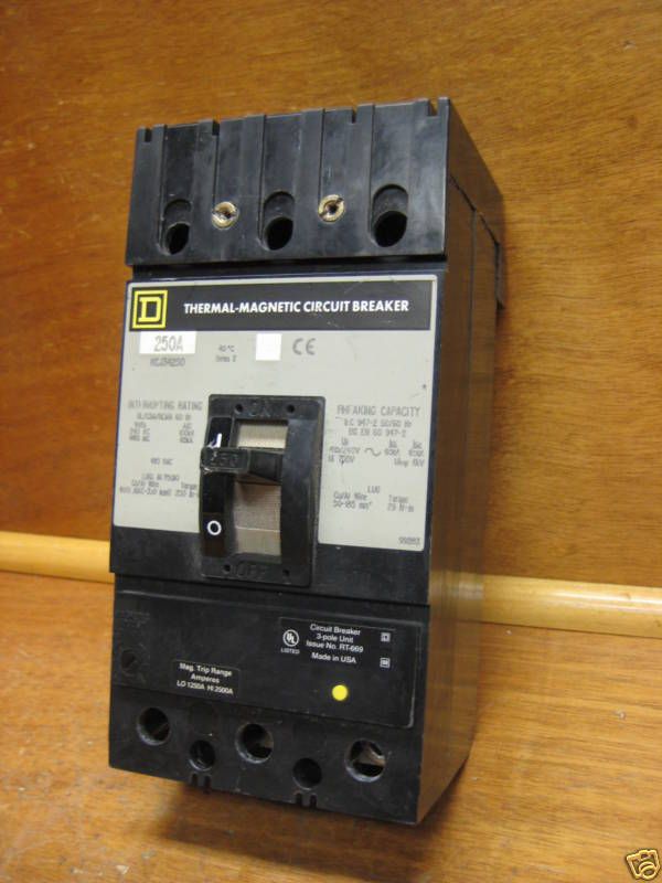 Square D Circuit Breaker KCJ KCJ34250 250Amp A 250 Amp  