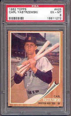 1962 TOPPS #425 CARL YASTRZEMSKI RED SOX PSA 6 EX MT  