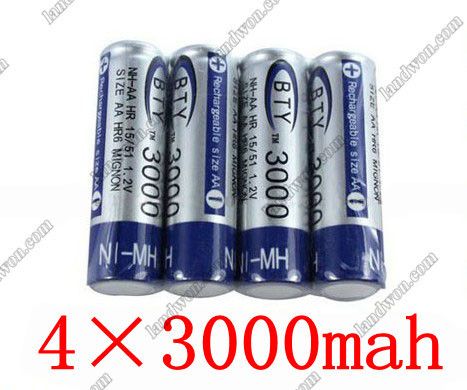 H5859 NiMH Camera Rechargeable 4pcs AA 3000mAh Battery  