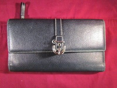 Authentic Black Leather Coach Checkbook Wallet  