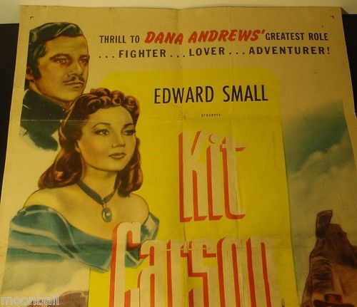 RARE KIT CARSON 1940 Jon Hall Lynn Bari MOVIE POSTER  