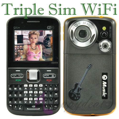 Tri sim dual sim TV WIFI Phone quad band unlocked mobile phone AT&T T 