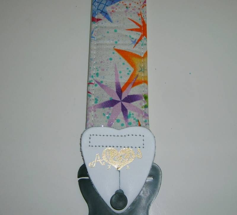 Alexis Stars Fabric/Padded Leathrlike Back Guitar Strap  