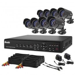ZMODO 8CH CCTV Security DVR Outdoor IR Camera System NO Hard Drive 