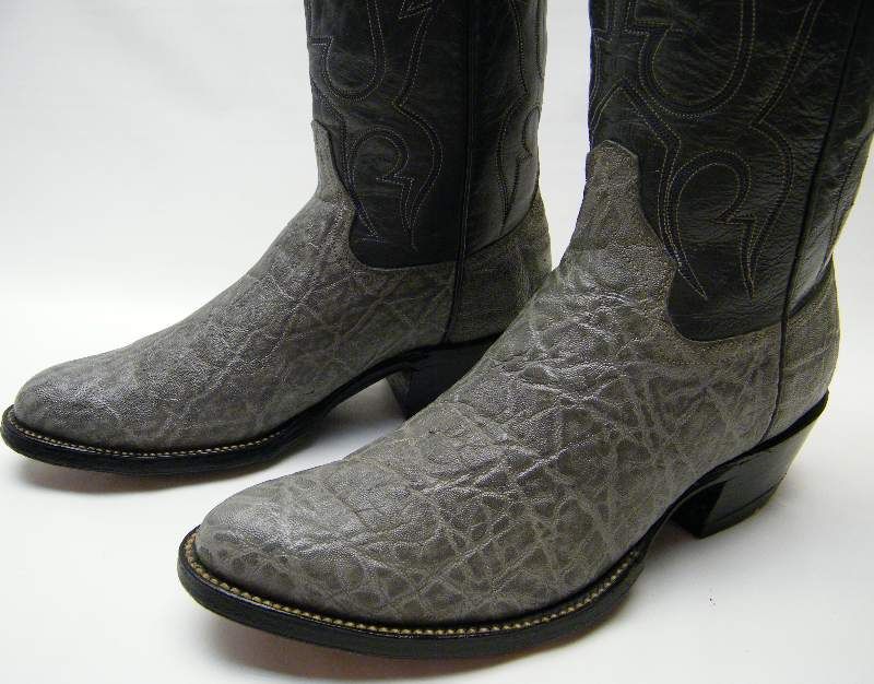 MEN BRAHMA GREY ELEPHANT COWBOY WESTERN BOOTS SZ 8D 8 D  