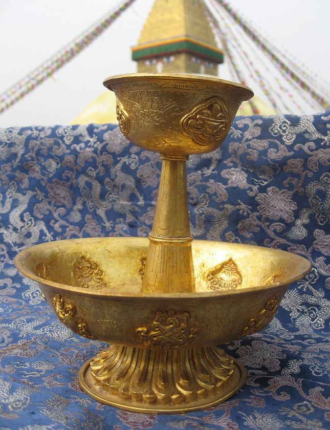 tibetan hand made Serkyem water offering set, nepal  