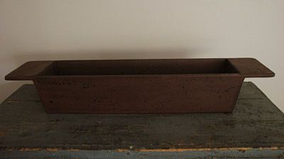 Primitive Long Wood Trencher with Handles ~ Barn Red Over Black Finish 