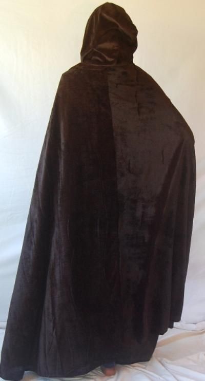 W994S BLACK/CAPE CLOAK WRAP ONE SIZE L XL 1X 2X 3X LONG VELVET HOODED 