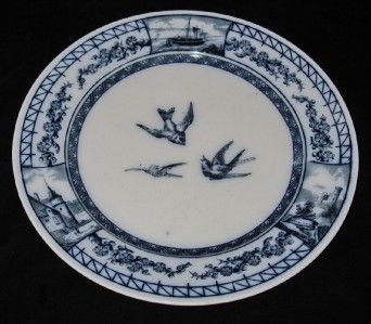 BWM & C Brown Westhead Moore & Co Flow Blue Plate Birds  