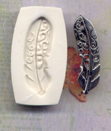 Handmade Polymer Clay Mold Gothic feather  