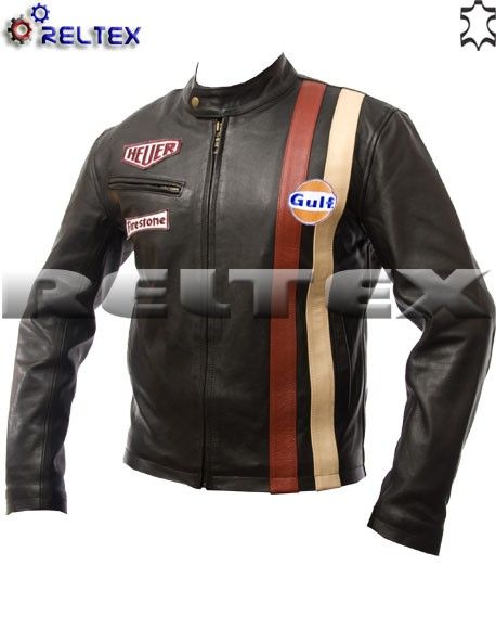 Steve McQueen LE MANS Grand Prix Vintage Leather Jacket  